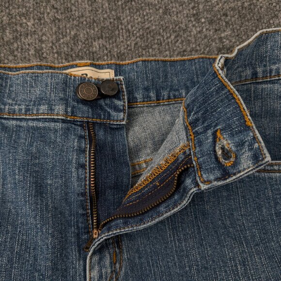 LL BEAN Jeans Women's 14 Reg Blue Straight Leg Y2K Light Fade Accent Zip Pockets - Picture 4 of 13